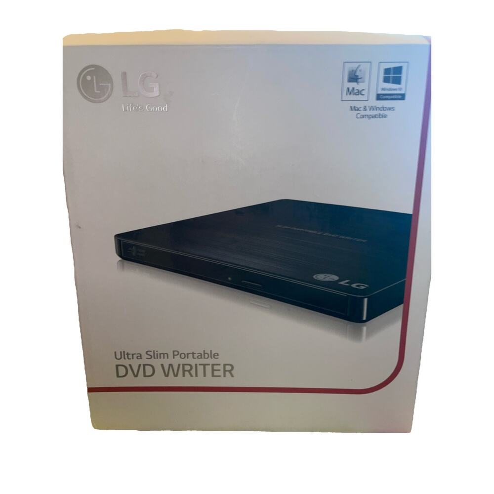 LG-8X/24X-GP55EX70-ULTRA SLIM PORTABLE DVD WRITER-CYBERLINK-USB-MAC/WINDOWS-NEW